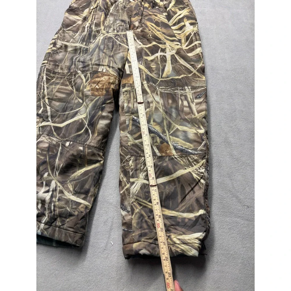 Cabelas For Kids Insulated Hunting Pants Marsh Camo Suspenders Size S Reg